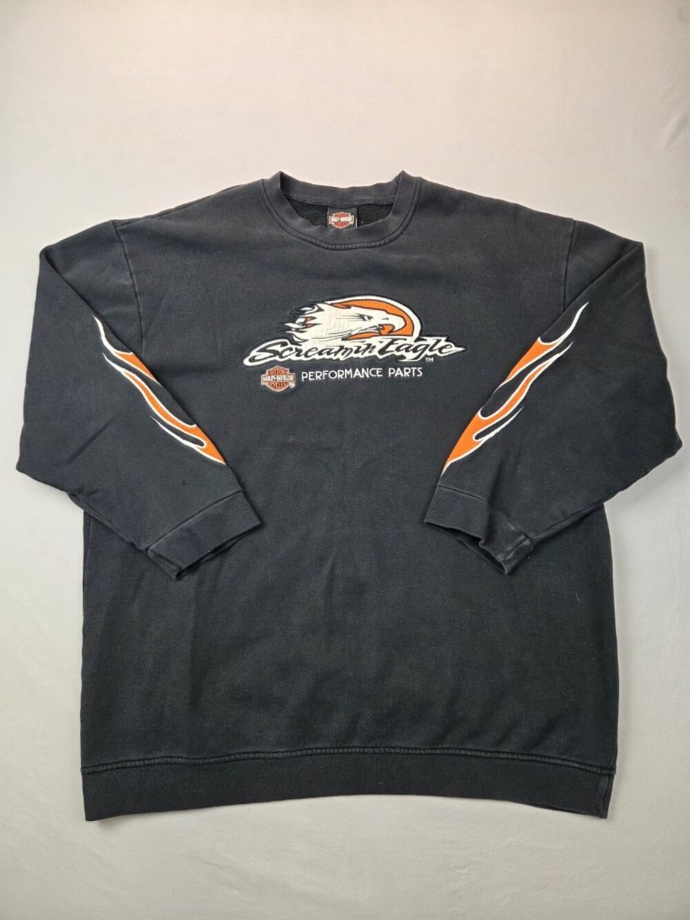 Harley Davidson Mens Flames Screamin' Eagle Sweatshirt Size XL Vintage MainGate‎
